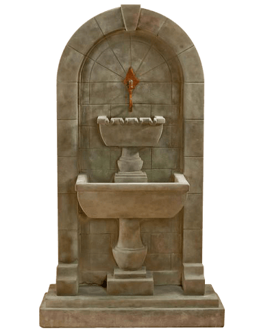 Monterosso Wall Outdoor Cast Stone Garden Fountain For Spout Fountain Tuscan